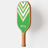 Retro-gestreifter grüner Pickleball-Schläger Pickleball Schläger (Links)