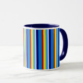 Retro-gestreifter Kaffeebecher Tasse (VorderseiteRechts)