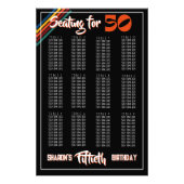 Retro gestreifter Sitzplatzschild zum fünfzigsten Fotodruck (Vorne)