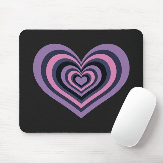 Retro-gestreiftes-Herz-Mauspad Mousepad (Mit Mouse)