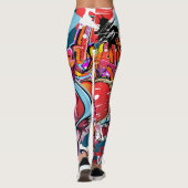 Retro gestreiftes Innendesign. Leggings (Rückseite)