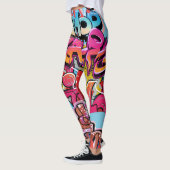 Retro gestreiftes Innendesign. Leggings (Links)