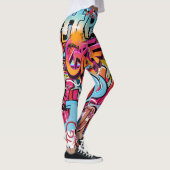 Retro gestreiftes Innendesign. Leggings (Rechts)
