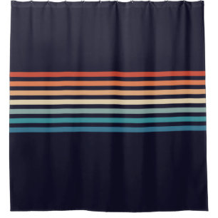 Retro-gestreiftes minimalistisches Muster der 70er Duschvorhang