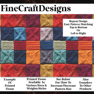 Retro Gestrickte Quadrate Quilt Muster BP4 Découpa Seidenpapier