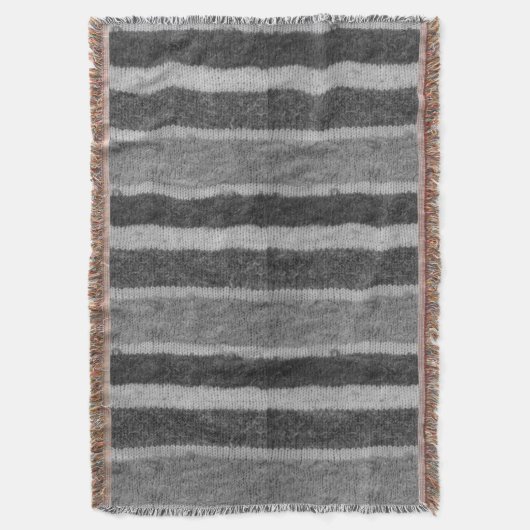 Retro gestricktes Schwarzweiss-Streifenmuster Decke (Vorderseite Vertikal)