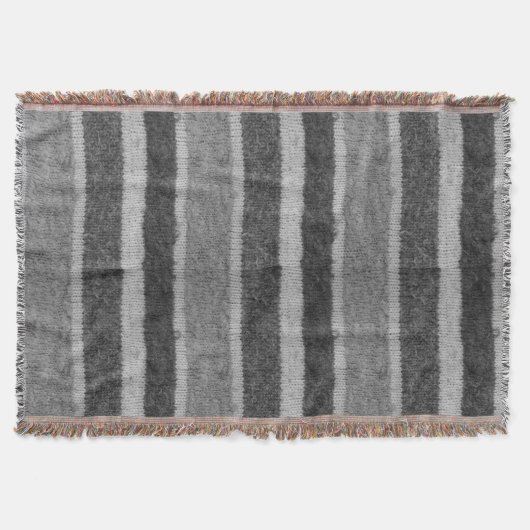 Retro gestricktes Schwarzweiss-Streifenmuster Decke (Vorderseite)