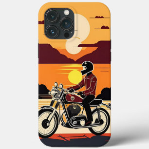 Retro gestylter Motorradfahrer bei sonnigem Sonnen Case-Mate iPhone Hülle