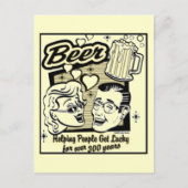 Retro Get Lucky Beer Card (neu & verbessert!) Postkarte (Vorderseite)