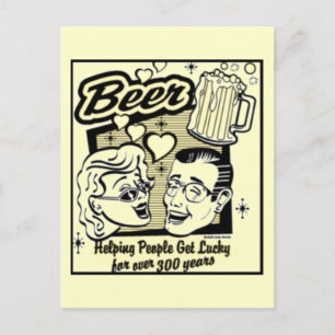 Retro Get Lucky Bierkarte (Neu & Verbessert!) Postkarte
