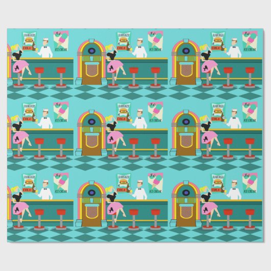 Retro Getränkespender-Packpapier Geschenkpapier (Flach)