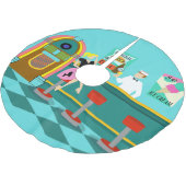 Retro Getränkespender-Weihnachtsbaum-Rock Polyester Weihnachtsbaumdecke (Schrägansicht)