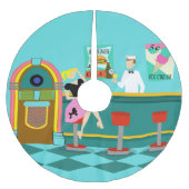 Retro Getränkespender-Weihnachtsbaum-Rock Polyester Weihnachtsbaumdecke (Vorderseite)