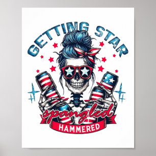 Retro Getting Star Spangled Hammered America 4th O Poster