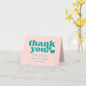 Retro Gewerkschaft Rosa und Aquamarine Hochzeit Da Karte (Gelbe Blume)