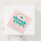 Retro Gewerkschaft Rosa und Aquamarine Hochzeit Vi Geschenkanhänger (Beispiel)