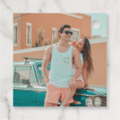 Retro Gewerkschaft Rosa und Aquamarine Hochzeit Vi Geschenkanhänger (Rückseite)