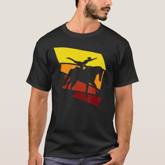 Retro-Gewölbe auf dem Pferd T-Shirt (Vorderseite)