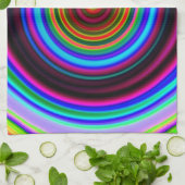 Retro gewundenes Kreis-Neonmuster Handtuch (Gefaltet)