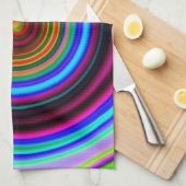 Retro gewundenes Kreis-Neonmuster Handtuch (Viertel Falte)