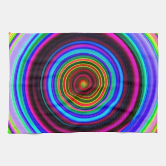 Retro gewundenes Kreis-Neonmuster Handtuch (Horizontal)