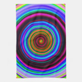 Retro gewundenes Kreis-Neonmuster Handtuch (Vertikal)