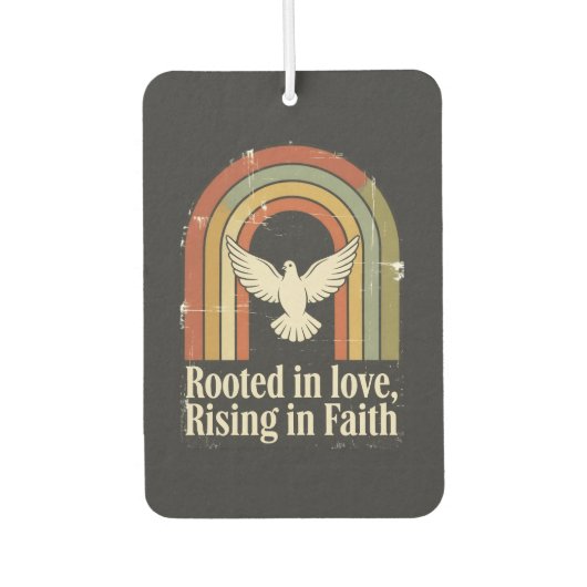 Retro-gewurzelte und aufstrebende Glaubensgestaltu Autolufterfrischer (Vorderseite)