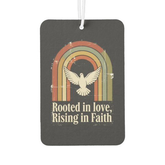 Retro-gewurzelte und aufstrebende Glaubensgestaltu Autolufterfrischer (Rückseite)