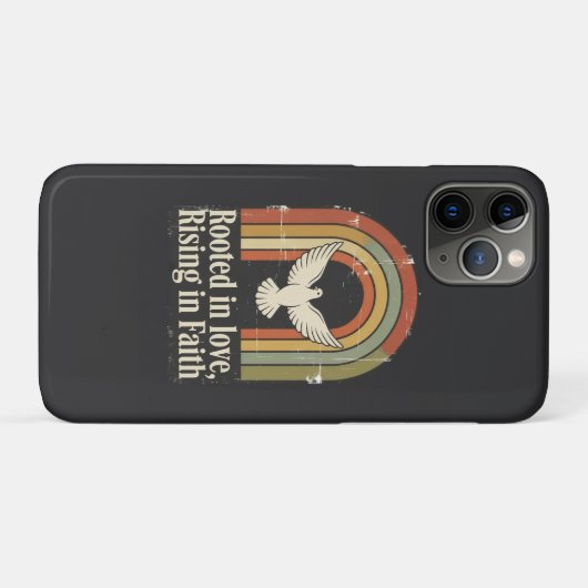 Retro-gewurzelte und aufstrebende Glaubensgestaltu Case-Mate iPhone Hülle (Rückseite (Horizontal))