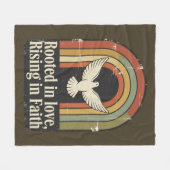 Retro-gewurzelte und aufstrebende Glaubensgestaltu Fleecedecke (Vorderseite (Horizontal))