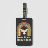Retro-gewurzelte und aufstrebende Glaubensgestaltu Gepäckanhänger (Vorderseite Vertikal)