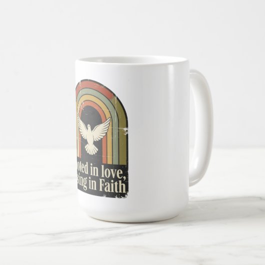 Retro-gewurzelte und aufstrebende Glaubensgestaltu Kaffeetasse (VorderseiteRechts)