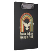 Retro-gewurzelte und aufstrebende Glaubensgestaltu Klemmbrett (Rechts)