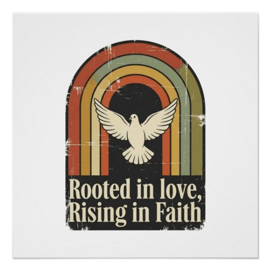 Retro-gewurzelte und aufstrebende Glaubensgestaltu Poster (Vorderseite)