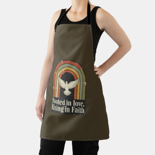 Retro-gewurzelte und aufstrebende Glaubensgestaltu Schürze (InSitu)