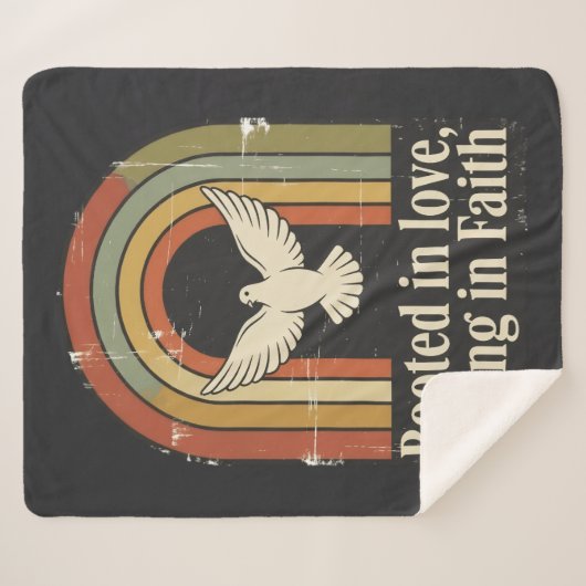 Retro-gewurzelte und aufstrebende Glaubensgestaltu Sherpadecke (Vorderseite (Horizontal))