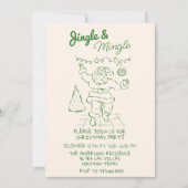Retro Gezeichnet Jingle & Mingle Weihnachtsfest We Einladung (Vorderseite)