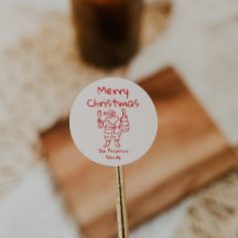 Retro gezeichneter roter Weihnachtsmann Frohe Weih