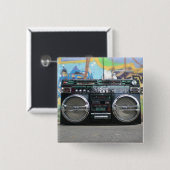 Retro Ghettoblaster-Radioknopf Button (Vorne & Hinten)