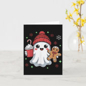 Retro Ghost Beanie Christmas Holiday Xmas Coffee G Karte (Gelbe Blume)
