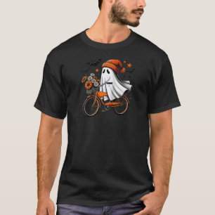 Retro Ghost Bike Blume Halloween Spooky Saison A T-Shirt
