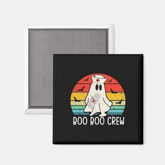 Retro Ghost Boo Crew Frauen Kindergärten Magnet (Vorderseite/Rückseite)