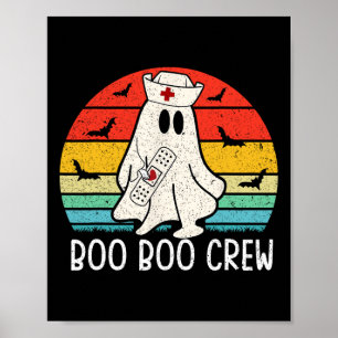 Retro Ghost Boo Crew Frauen Kindergärten Poster
