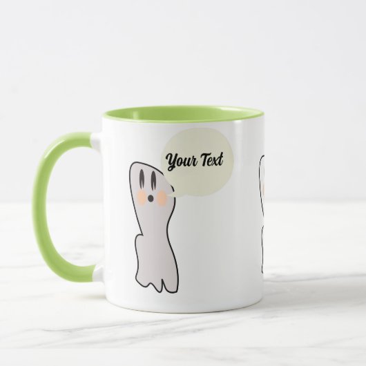 Retro Ghost Boo Name Message Halloween Tasse (Links)
