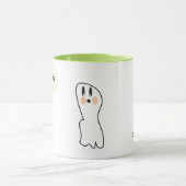 Retro Ghost Boo Name Message Halloween Tasse (Zentrum)