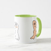 Retro Ghost Boo Name Message Halloween Tasse (VorderseiteRechts)