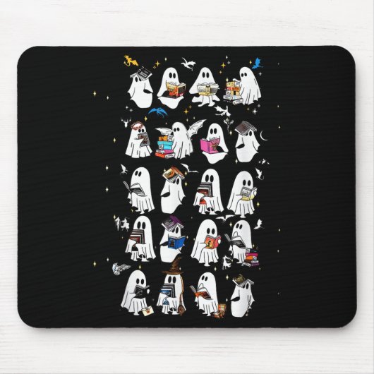 Retro Ghost Book Fantasy Series Halloween Book Lov Mousepad (Vorne)