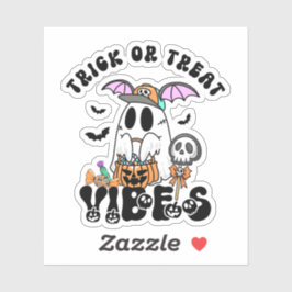 Retro Ghost Candy Halloween Trick oder Treat vibes Aufkleber