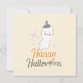 Retro Ghost Doodle Halloween Design Karte (Vorderseite)