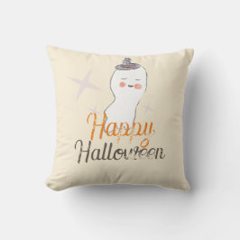 Retro Ghost Doodle Halloween Design Kissen